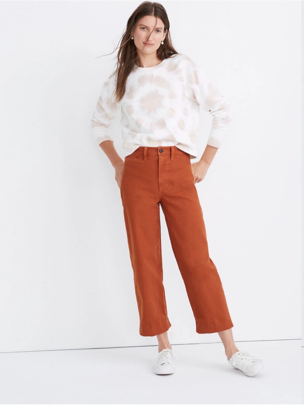 Madewell Slim Emmett Wide-Leg Crop Jeans Warm Nutmeg Size 26